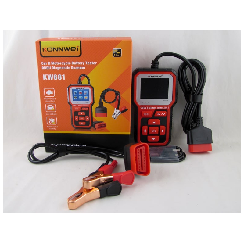 Сканер автомобильный диагностический KW681 черный