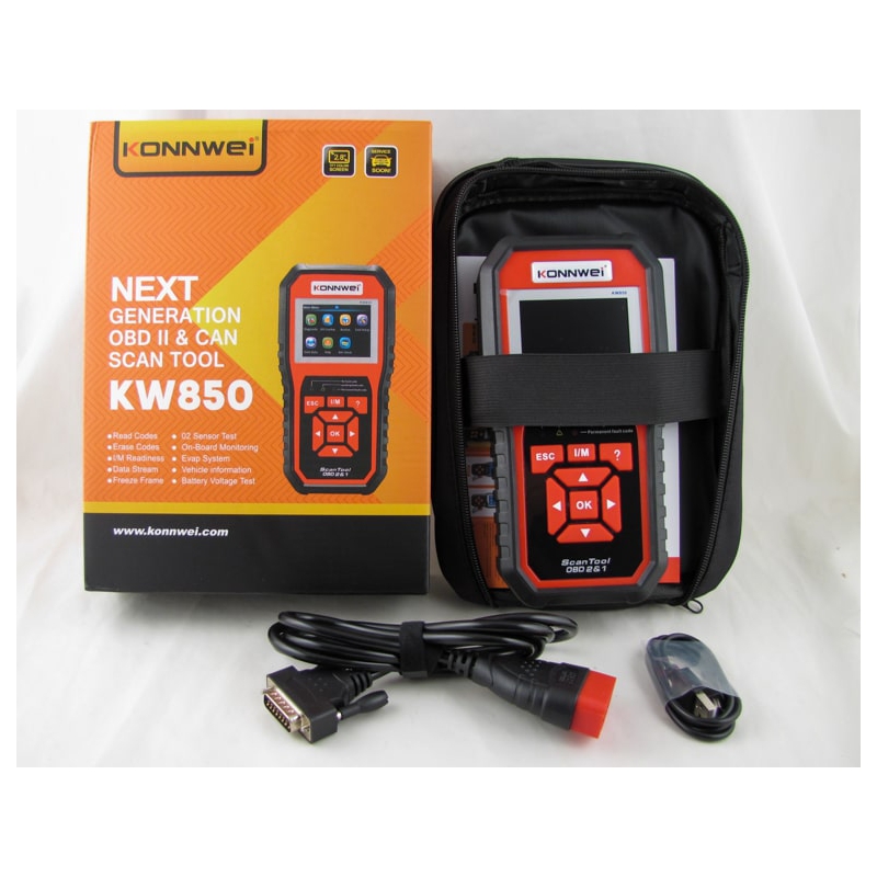 Сканер автомобильный диагностический KW850 черный
