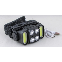 Фонарь головной YT-1931 (4ярк.+ 2больш., мигалка красн., шнурTYPE-C) с индикатором