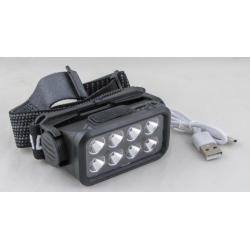 Фонарь головной YT-1929 (8 ламп, аккум., шнур TYPE-C) бесконтактный