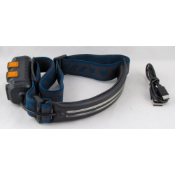 Фонарь головной HT-153 (полоска светящ., мигалка красн./син., шнурTYPE-C) бесконтактный