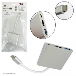 Переходник TYPE-C-HDMI+USB3.0+TYPE-C 4K H-83