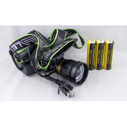 Фонарь головной HT-289-GT100 (1 ярк., 3 акк.+ micro TYPE-C) zoom