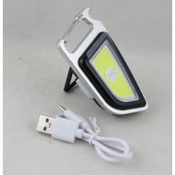 Фонарь-брелок YM-YY-2301 (1 больш., красн./син. мигалка, шнур TYPE-C) с магнитом, карабином