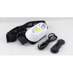 Фонарь головной HYT-CL005A (1 больш.+ 1 ярк., мигалка красн., аккум., шнур microUSB)  бесконтактный