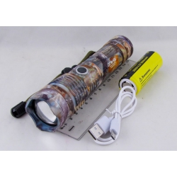 Фонарь светодиодный H-631M-P160 (1 мощ. акк.26650, шнур microUSB) трофи, zoom