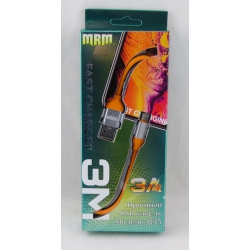 Кабель LIGHTNING 3м R-35B-IP 3A резиновый оранжевый в короб.