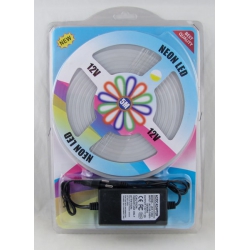 Светодиодная неоновая лента теплая белая JSY-1250 (с блоком питания) 5м блистер