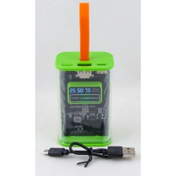 PowerBank USB+TYPE-C K-39 зеленый 10000mAh с индикатором