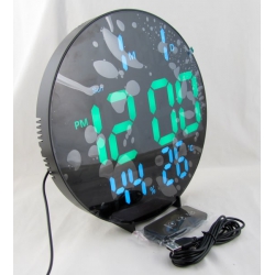 Часы-будильник электронные DS-3813L (зеленые+белые цифры) с пультом, влажность, температура