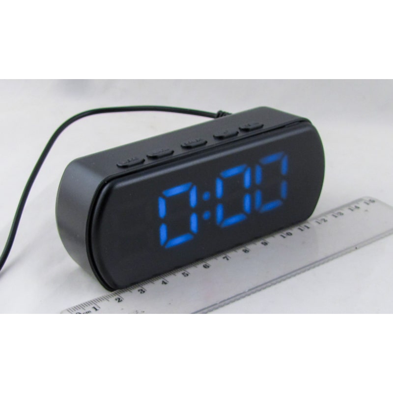 Часы-будильник электронные NA-6092 белые цифры)