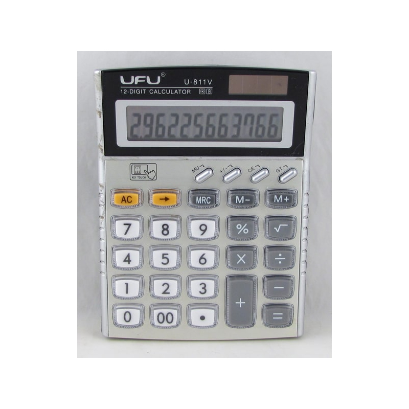 Калькулятор 811 (U-811V) 12 разр.,  средний, с сонечной батареей UFU