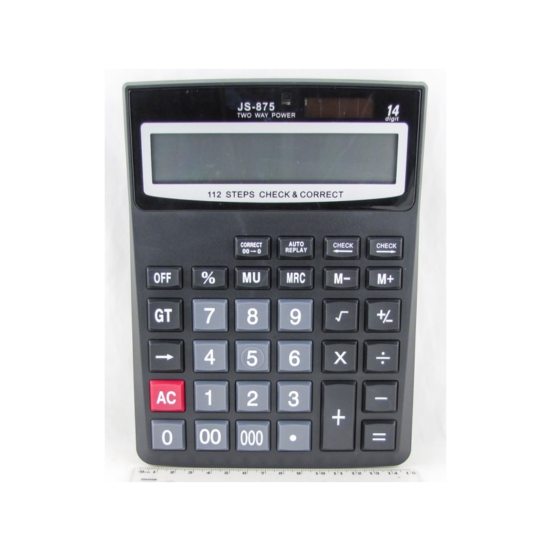 Калькулятор 875 (JS-875) 14 разр. большой экран, CHECK
