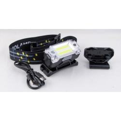 Фонарь налобный T-133 (1 больш., мигалка красн,, шнур TYPE-C) с магнитом, бесконтактный