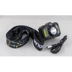 Фонарь головной RE-82206-COB (2 больш.+ 1 ярк. + аккум.+ шнур TYPE-C) бесконтактный