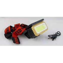 Фонарь головной YL-807 (1 больш,, мигалка красн.,  акк. + шнур TYPE-C) с солнечной батареей