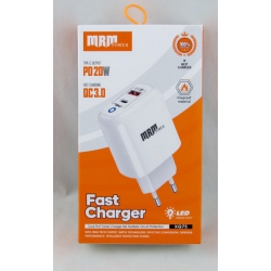 Сетевое зарядное устройство XQ-75 5V 3A / 9V 2,22A / 12V 1,67A белый в коробке USB+PD 20W