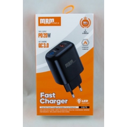 Сетевое зарядное устройство XQ-75 5V 3A / 9V 2,22A / 12V 1,67A черный в коробке USB+PD 20W