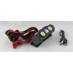 Фонарь головнойRE-2119B (1 ярк., 2 больш., мигалка красн., аккум.18650, шнур TYPE-C)