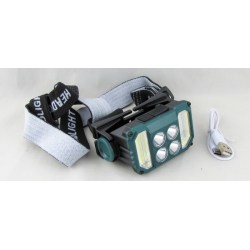 Фонарь головной RE-A03 (2 больш., 4 ярк., мигалка красн./синяя, шнур TYPE-C)