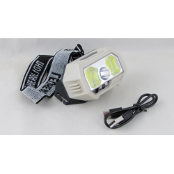 Фонарь головной RE-S21 (12+1 ярк., мигалка красн., шнур TYPE-C) бесконтактный