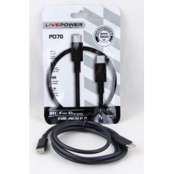 Кабель TYPE-C - TYPE-C 1м PD-70 20W черный в пакетике