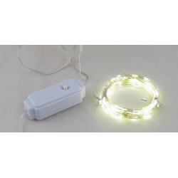 Гирлянда 10м (V-10м) (2мм) 8 реж. теплые белые (прозрачн. шнур)