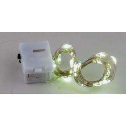 Гирлянда 20 светодиод (2 мм) 2м 3 реж. теплые белые прозрачн. от батар. G13 