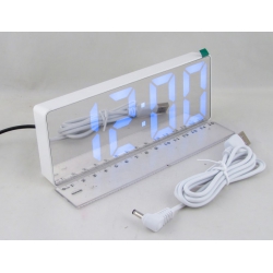 Часы-будильник электронные RE-0732 белый корпус (белые цифры)