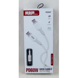 Кабель TYPE-C - TYPE-C 1,2м PD-92T 6A 60W белый в коробке