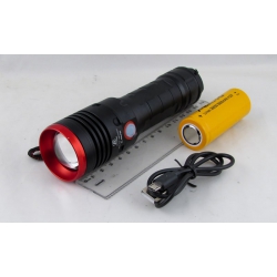 Фонарь светодиодный BL-A02-P90 (1 мощ., акк.26650 + шнур microUSB) zoom