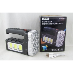 Фонарь аккумуляторный YM-1905 (8 ярк.+ 3 больш., акк., щнур microUSB) с солнечной батареей