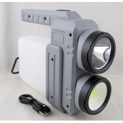 Фонарь для кемпинга CH-23039 (2 больш. белая+желтая + 1 ярк., акк., шнур TYPE-C) подвесной 