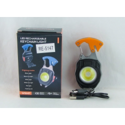 Фонарь-брелок (1 бел.+ 1 желт., красн. мигалка, шнур TYPE-C) RE-5147 отвертки, индикатор, с прикурив
