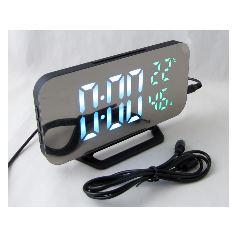 Часы-будильник электронные DS-3725LW (белые цифры)