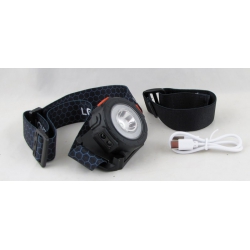 Фонарь налобный YH-021-1 (1 ярк.+ 6 диодов,, мигалка красн., встроен. аккум., шнур TYPE-C)