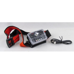 Фонарь налобный RE-M006 (1 ярк.+ 8 диодов, мигалка красн./ син., аккум., шнур TYPE-C) бесконтактный 