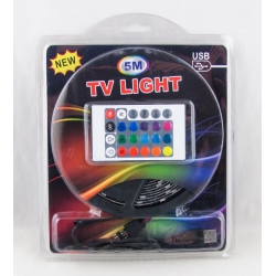 Светодиодная лента (цветн.) уличн. QQ-5050-5 5м (питание от USB) блист.