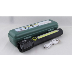 Фонарь светодиодный BL-C73-P50 (1 мощ.+1 больш., акк.+  шнур microUSB) zoom в пластик. коробке