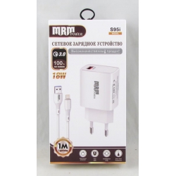 Сетевое зарядное устройство с кабелем LIGHTNING 3A S-95-IP белый 1м 1USB QC3.0