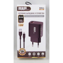 Сетевое зарядное устройство с кабелем SAMSUNG 3A S-95-V8 черный 1м 1USB QC3.0