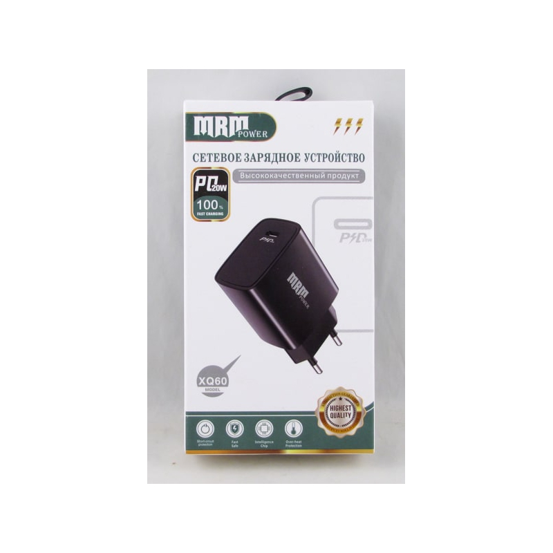 Сетевое зарядное устройство XQ-60 черный 1PD 20W