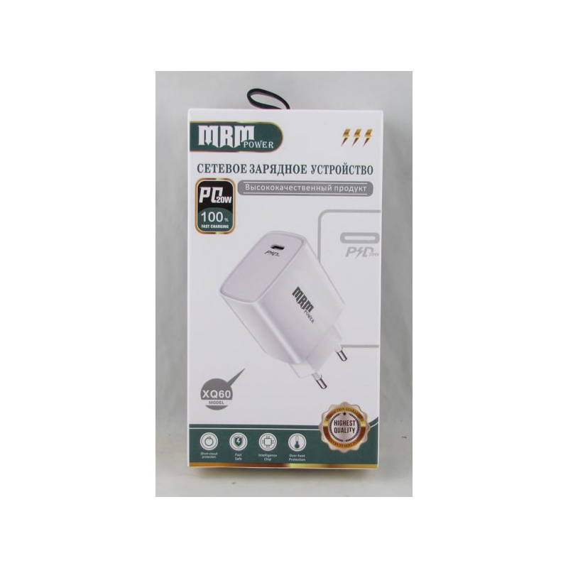 Сетевое зарядное устройство XQ-60 белый 1PD 20W