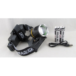 Фонарь налобный HL-8061-P90-2L (2 ярк. бел.+ син., 2акк., шнур TYPE-C) zoom