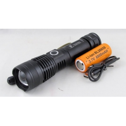 Фонарь светодиодный (1 мощ., акк.+ шнур microUSB) FA-K71A-P90 3 реж. zoom