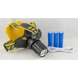 Фонарь головной RE-W643-P50 (1 ярк.+ 3акк.+ шнур microUSB) индикатор, zoom
