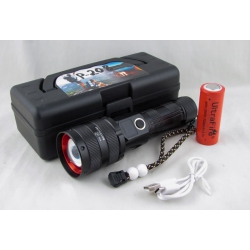 Фонарь светодиодный RE-208-TG (1 мощ., акк.26650, шнур TYPE-C) с индикатором, zoom