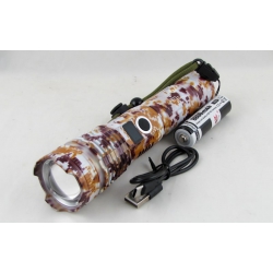 Фонарь светодиодный FA-748T-GT100-1BMC трофи (1 мощ., акк,26650, шнур TYPE-C) с индикатором, zoom