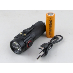 Фонарь светодиодный HYD-W5182 (3 линзы, аккум.18500, шнур ТYPE-C)