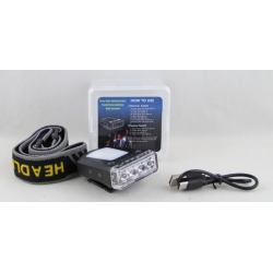 Фонарь головной YT-2075 (1 больш, бел./желт., мигалка красн./ син., аккум., шнур TYPE-C ) бесконтакт